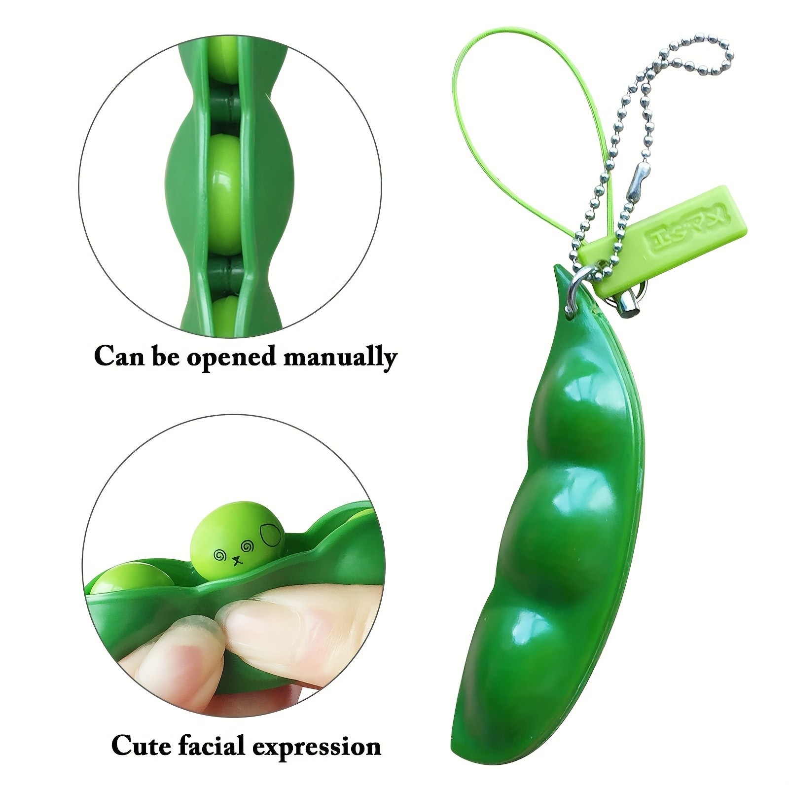 TASAHNI Squeeze Bean Keychain Fidget Toy Pack