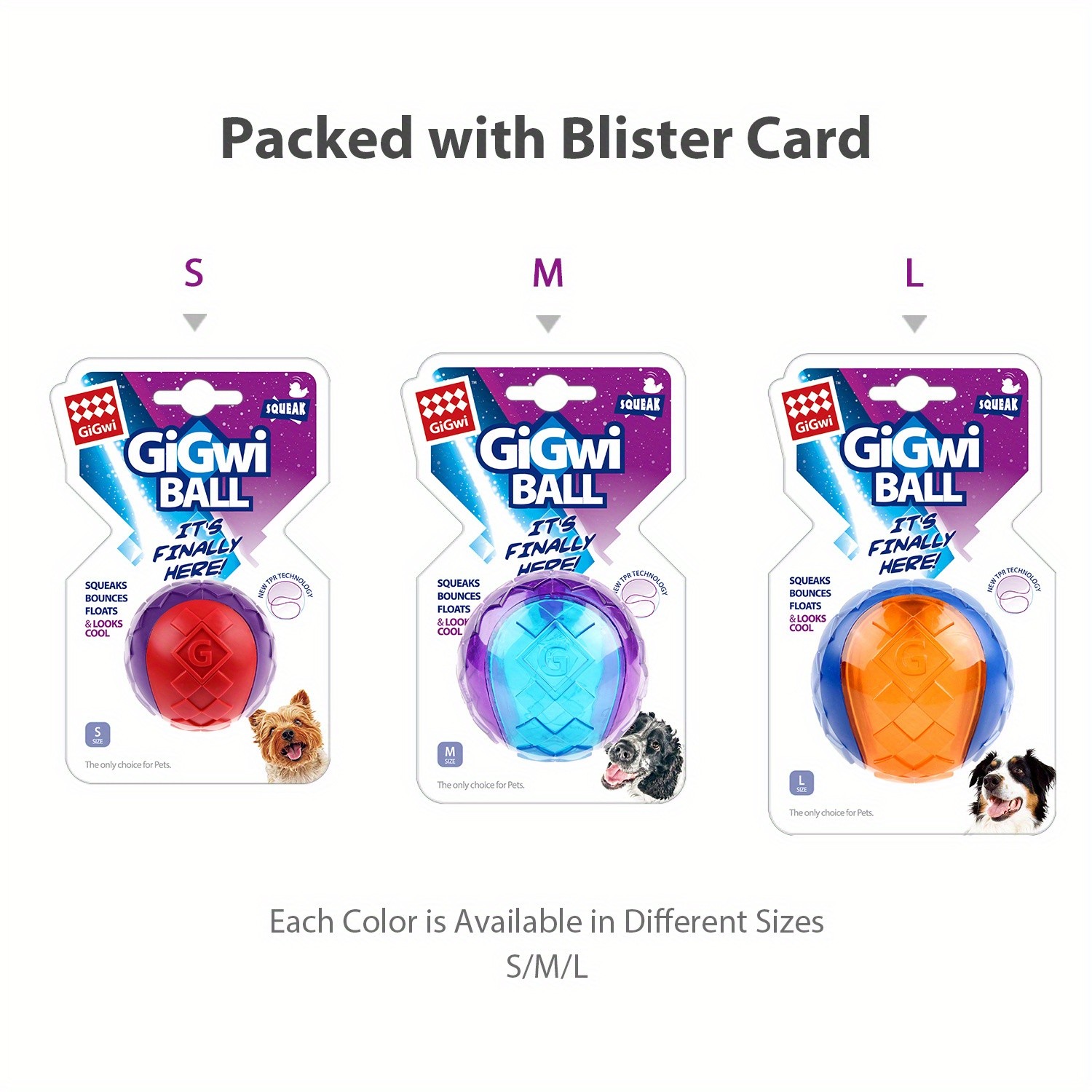 GiGwi 2pcs Indestructible Squeaky Dog Ball