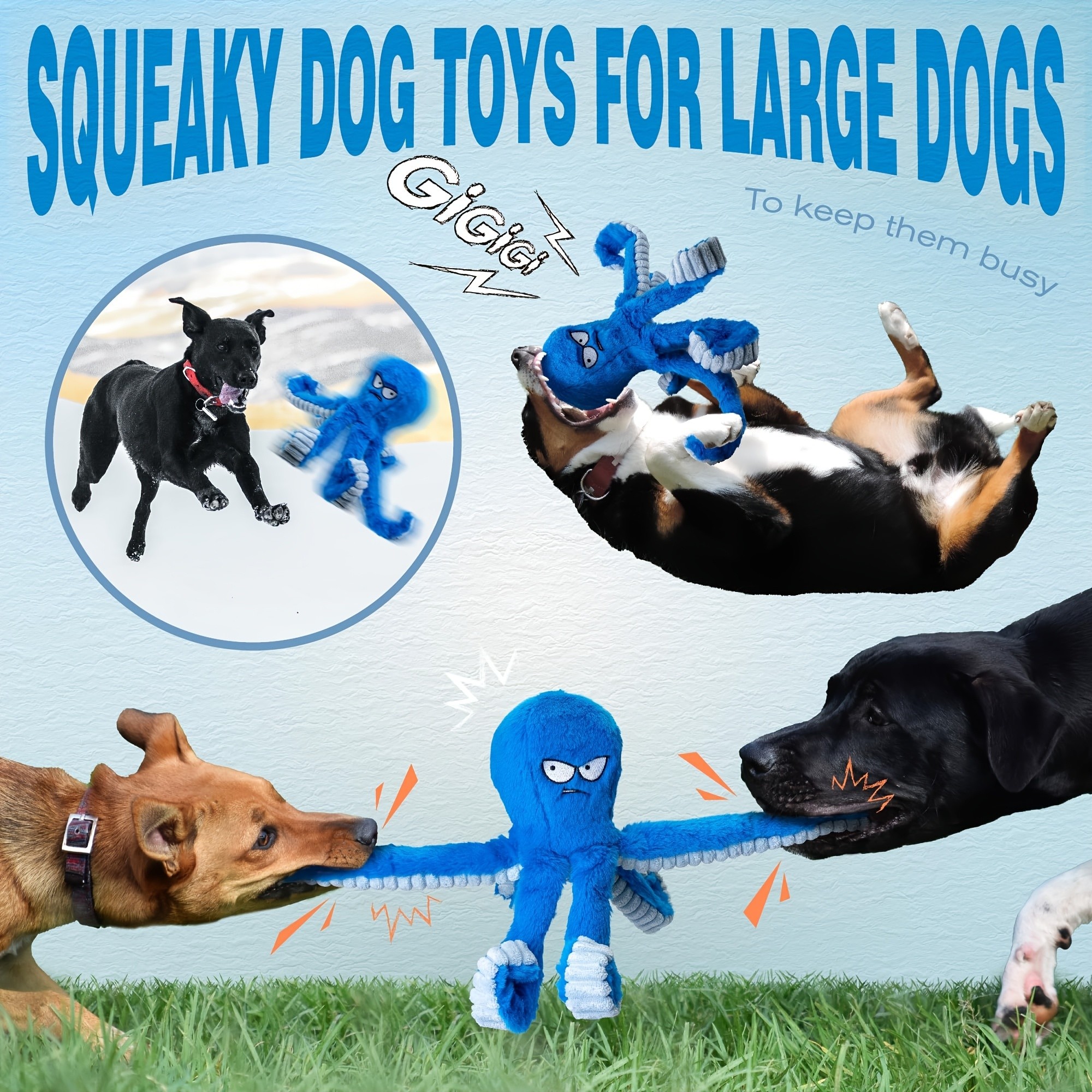 VITSCAN Ultra-Durable Chew-Proof Octopus Dog Toy
