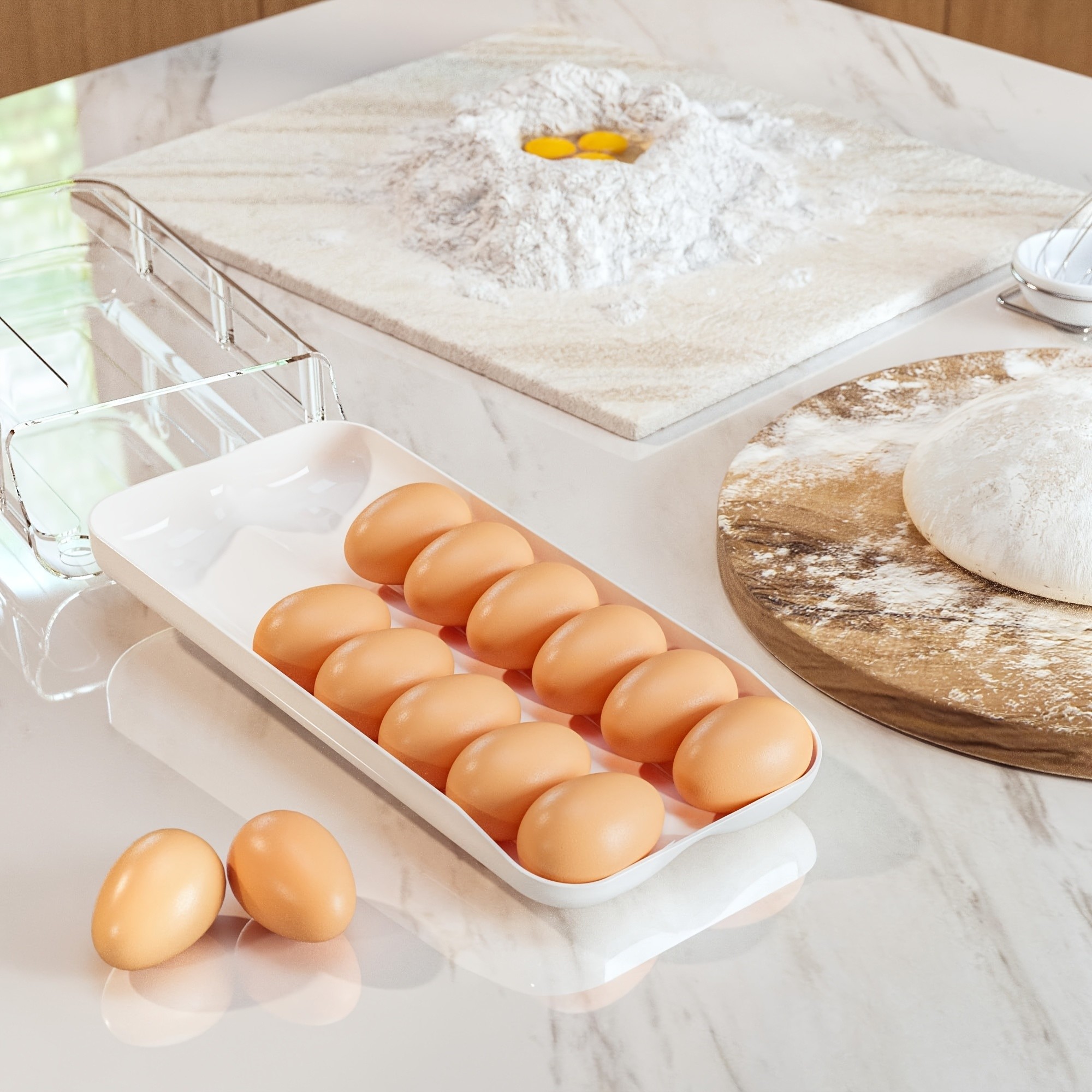 VITSCAN 2-Pack Automatic Egg Dispenser for Refrigerator