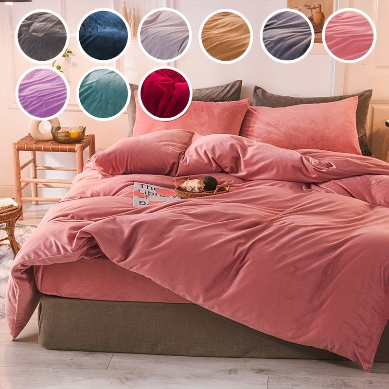 LISSTHER Crystal Velvet Duvet Cover Set