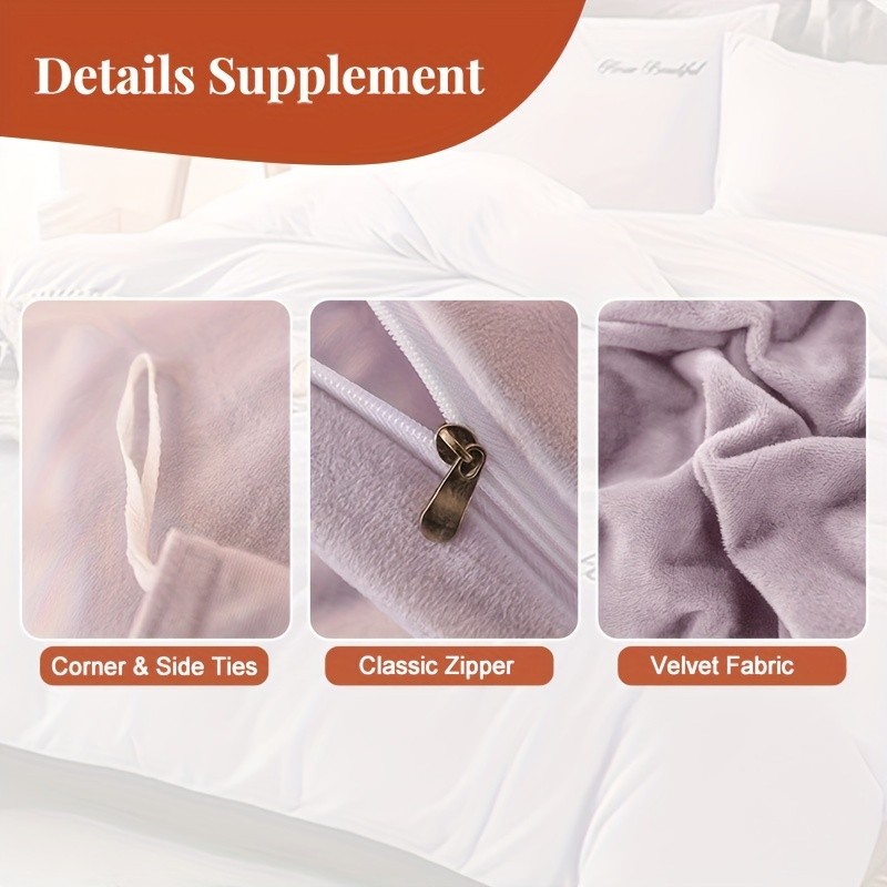 LISSTHER Crystal Velvet Duvet Cover Set