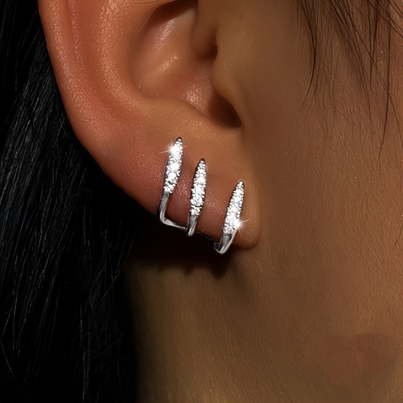 COFIT 925 Silvery Stud Earrings