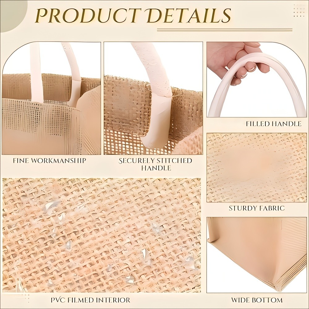 Jetcloud 4/12pcs Mini Burlap Tote Bags