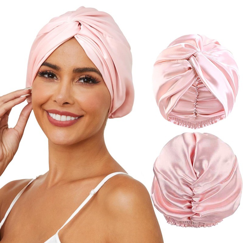 LONGKING Luxurious 100% Polyester Double Layer Hair Bonnet