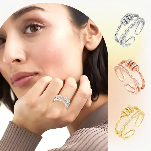 Fidget Anxiety Zircon Ring