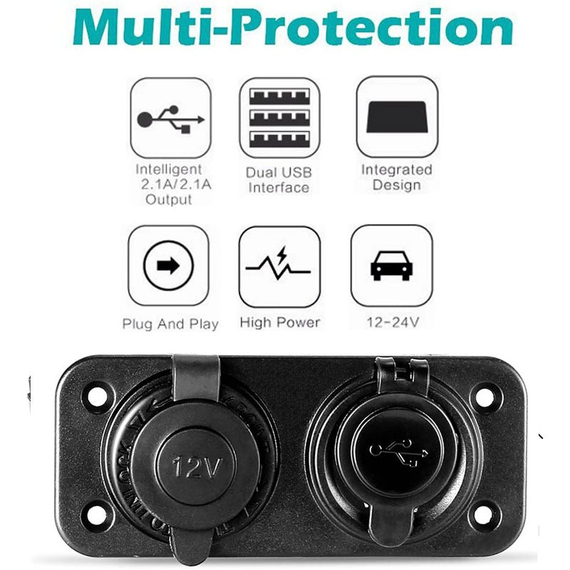 Car Dual Outlet Lighter Adapter