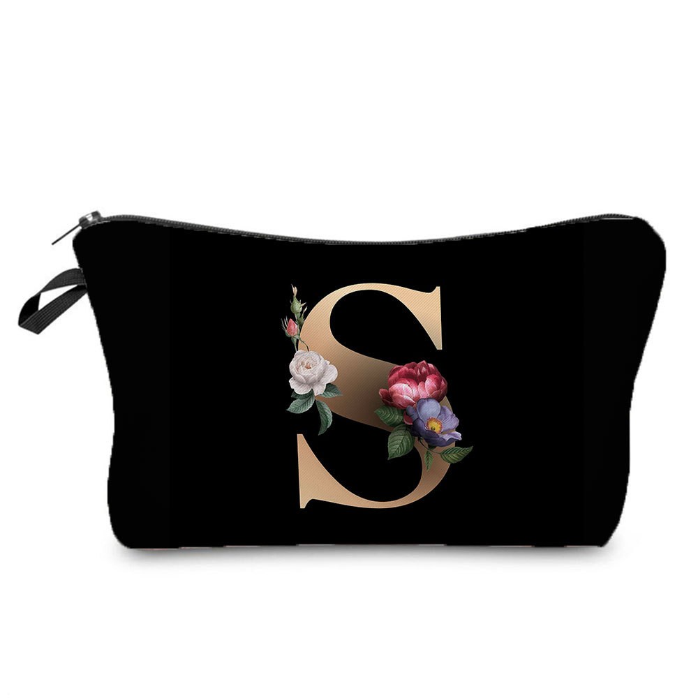 Black and Gold Makeup Bag