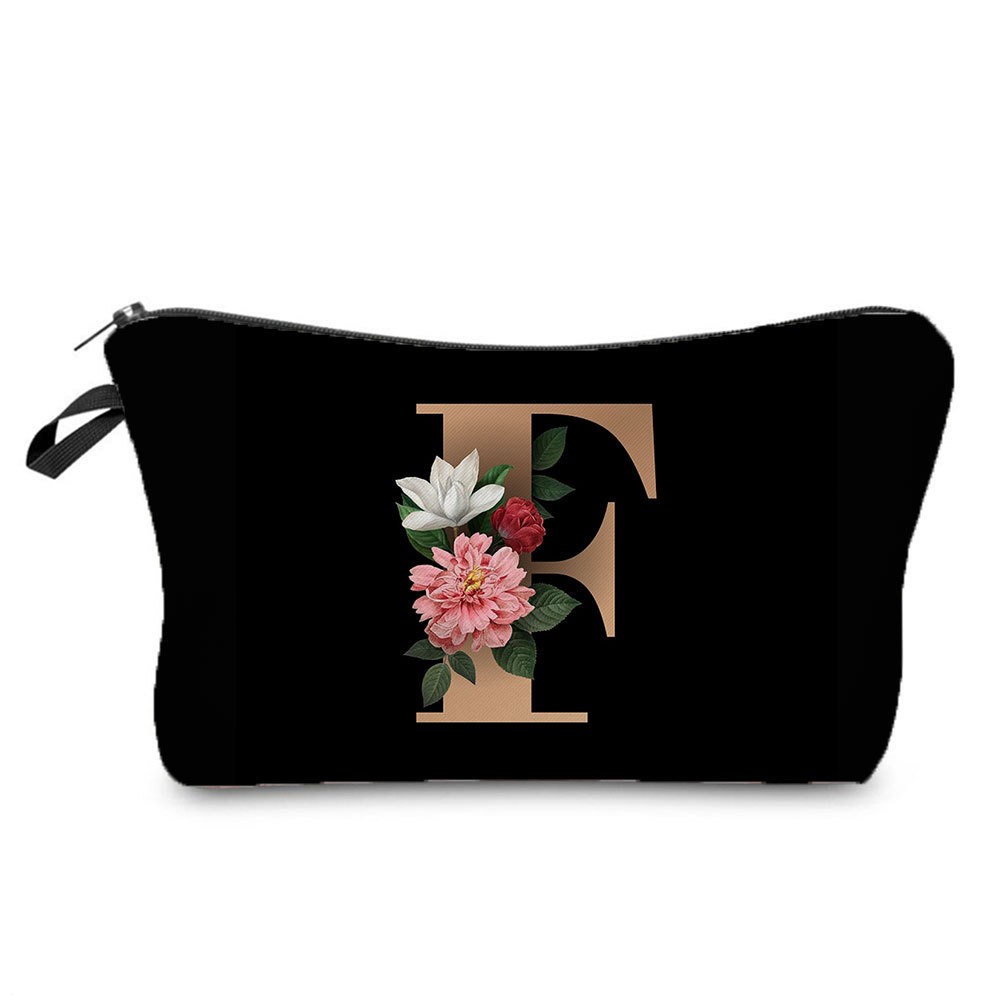 Black and Gold Makeup Bag