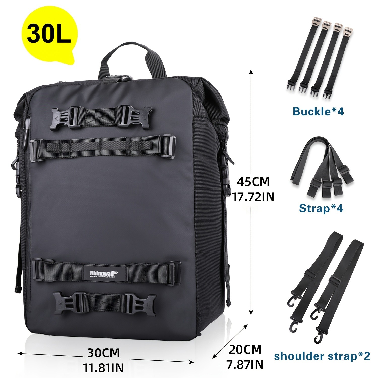 Rhinowalk Motorcycle Saddle Bag 10L / 20L / 30L