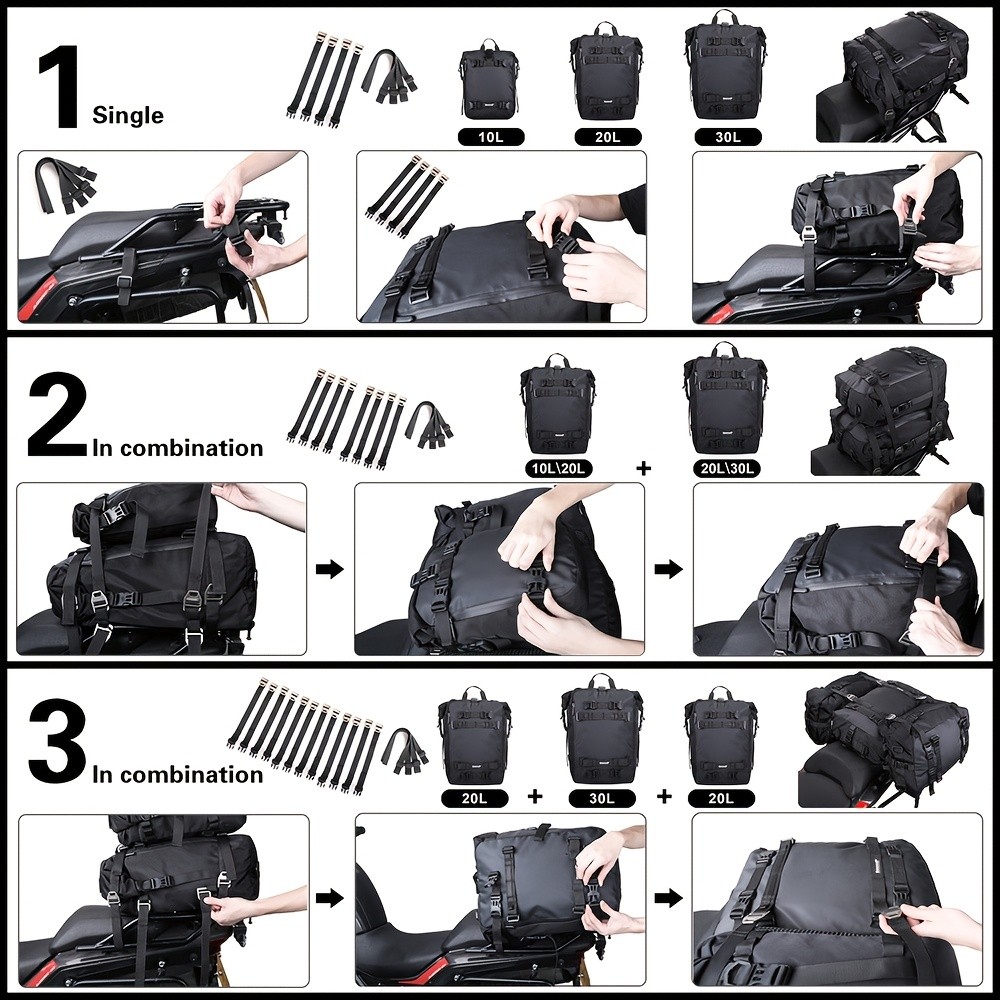 Rhinowalk Motorcycle Saddle Bag 10L / 20L / 30L