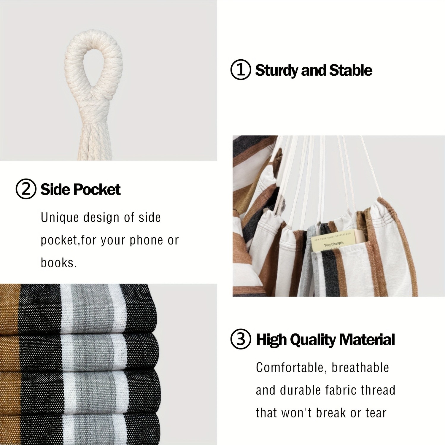 Hammock Chair Set Complete Comfort System with Premium Straps & Cushions
