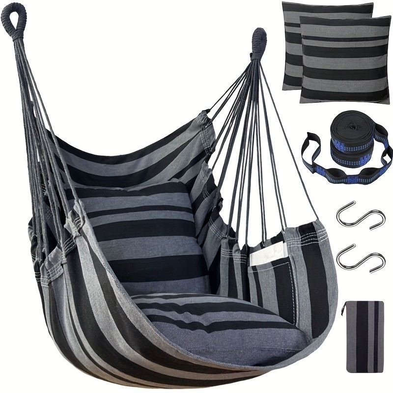 Hammock Chair Set Complete Comfort System with Premium Straps & Cushions