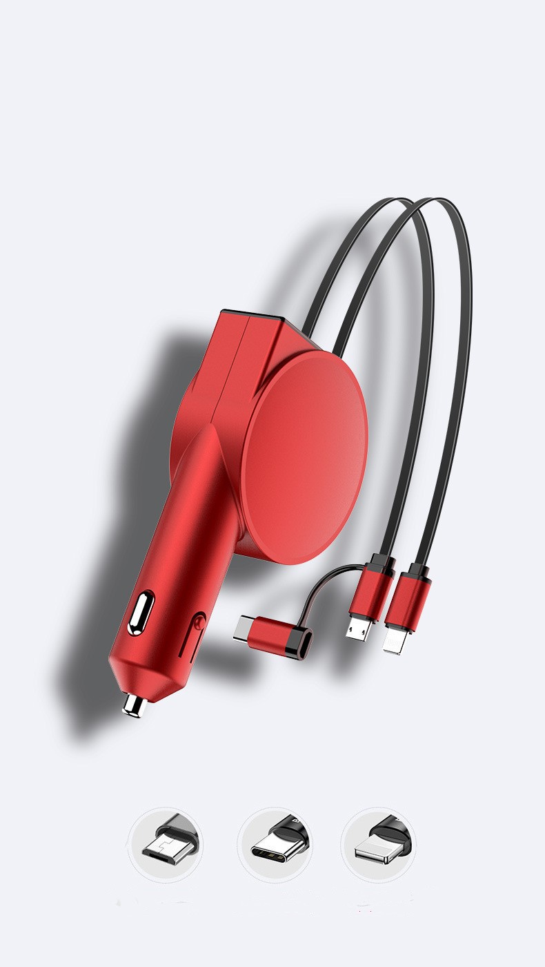 3-in-1 Retractable Fast Charging Car Adapter