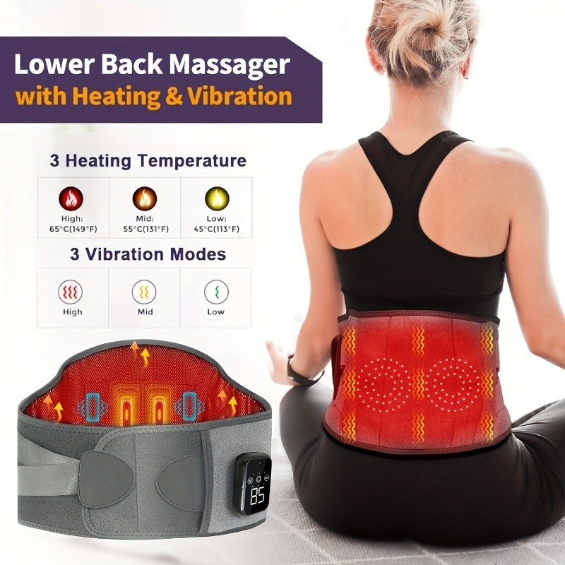 Cordless Heated Massage Waist Belt with Lumbar Support