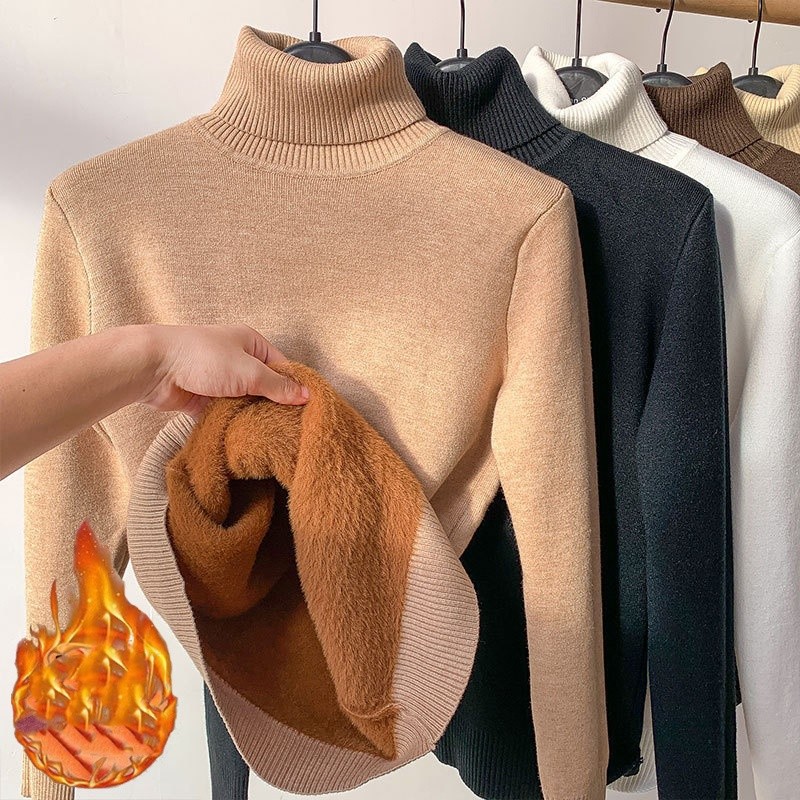 Winter Fleece Thick Knitted Bottoming Shirt