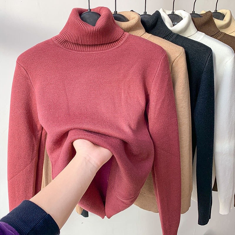 Winter Fleece Thick Knitted Bottoming Shirt