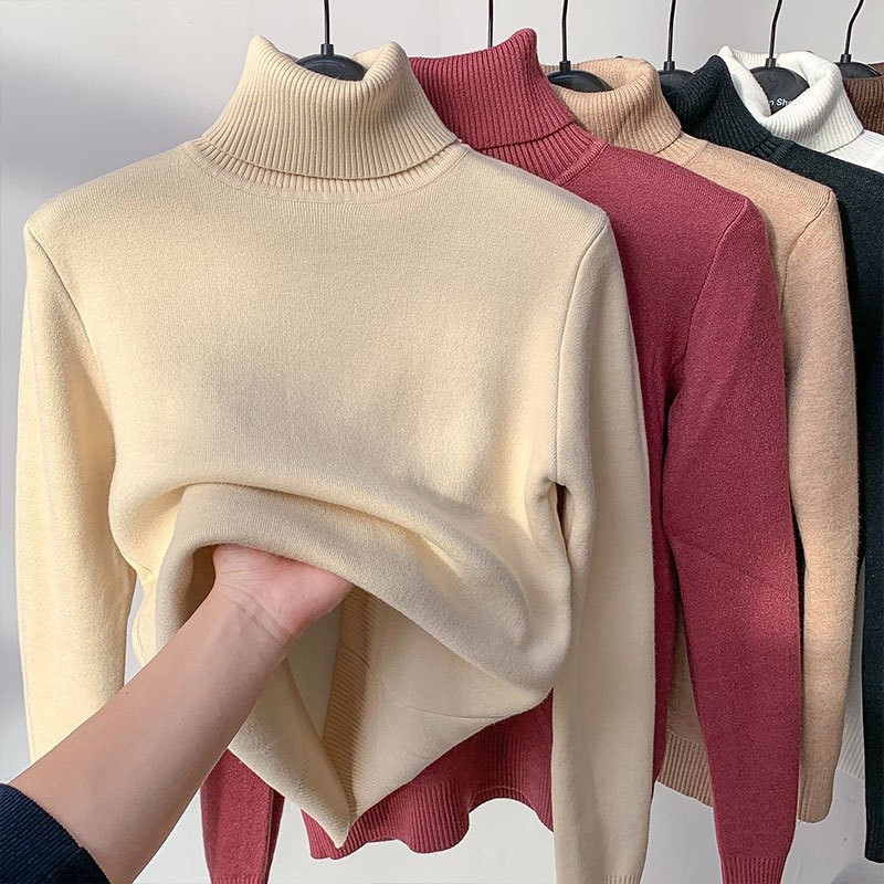 Winter Fleece Thick Knitted Bottoming Shirt