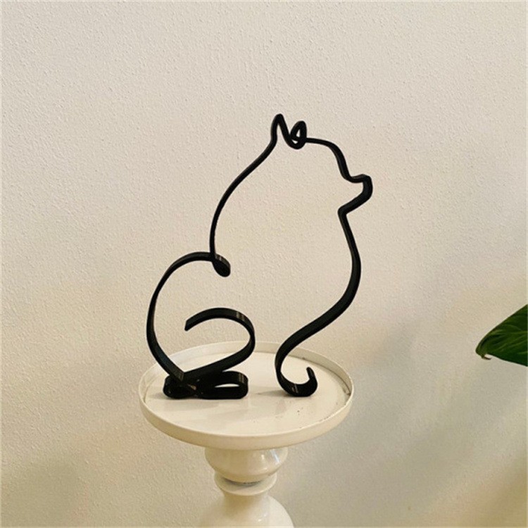 Dog Breed Line Art Sculpture