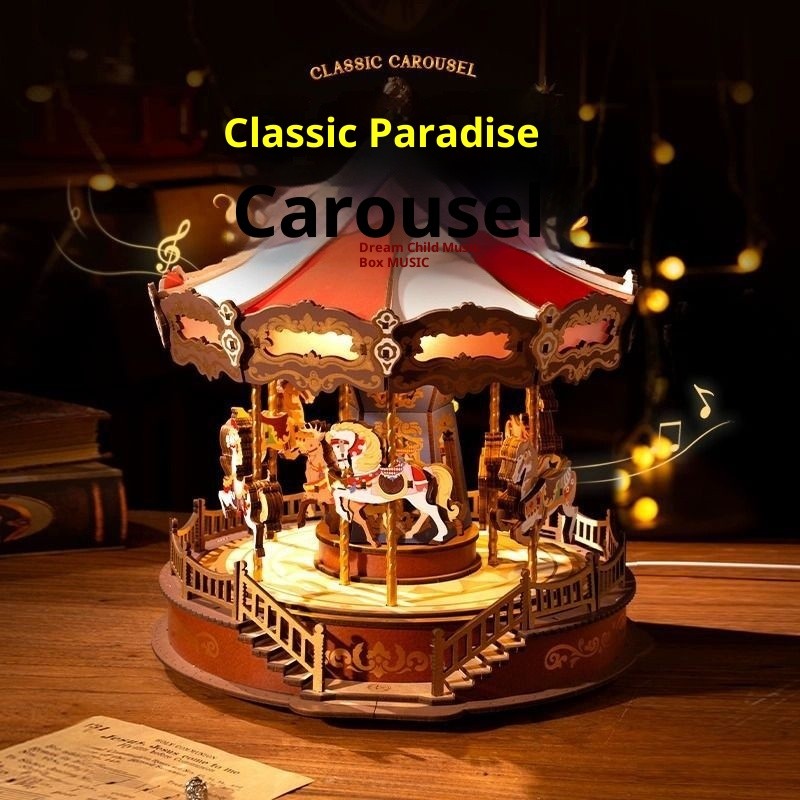 3D Wooden Puzzle Classic Carousel