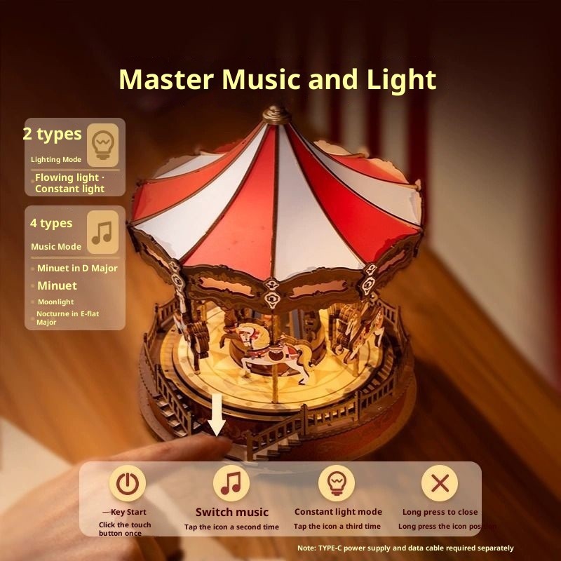 3D Wooden Puzzle Classic Carousel