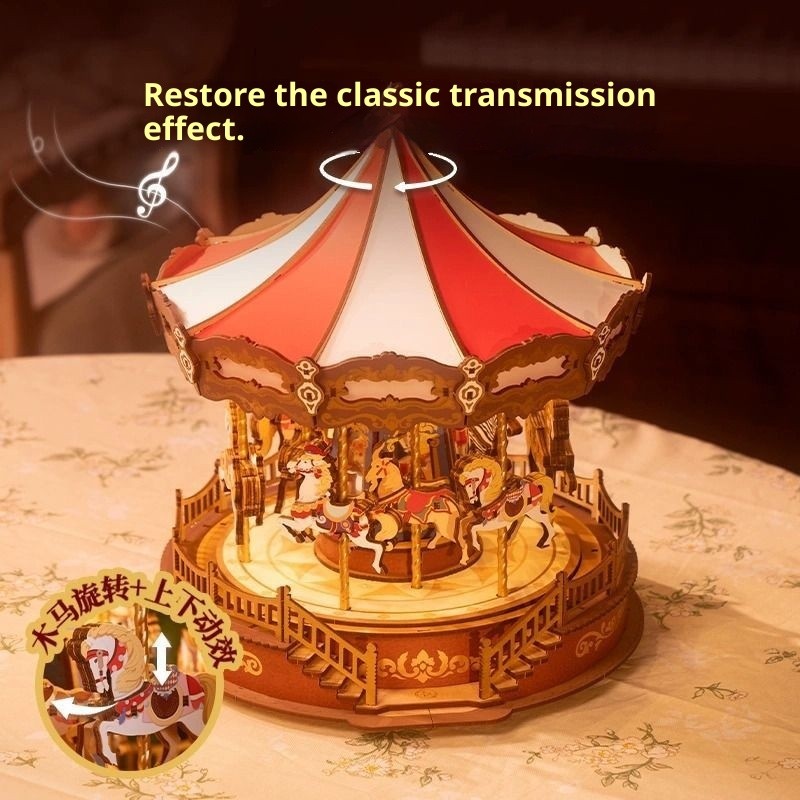 3D Wooden Puzzle Classic Carousel