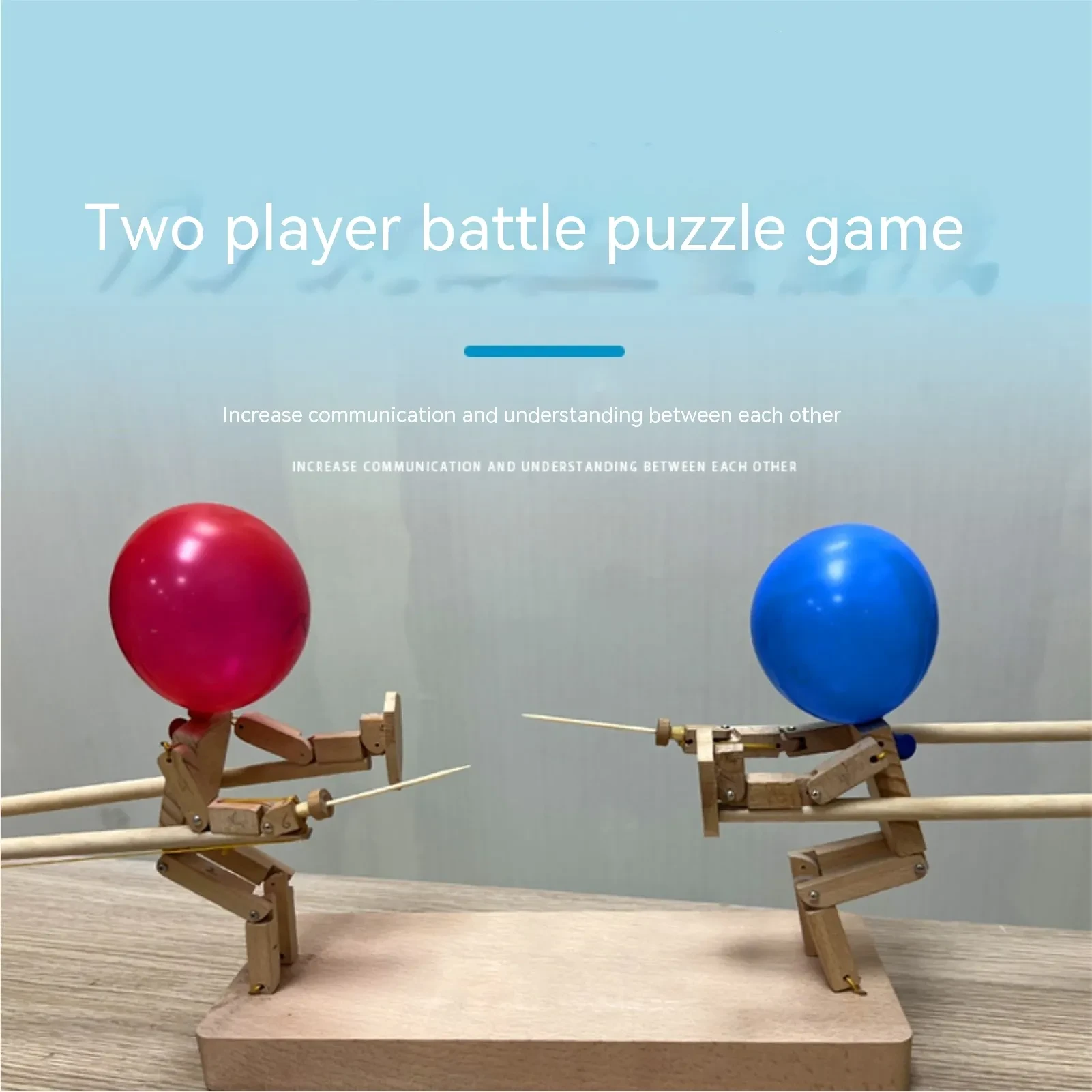 Bamboo Man Wooden Fencing Puppet Battle Game