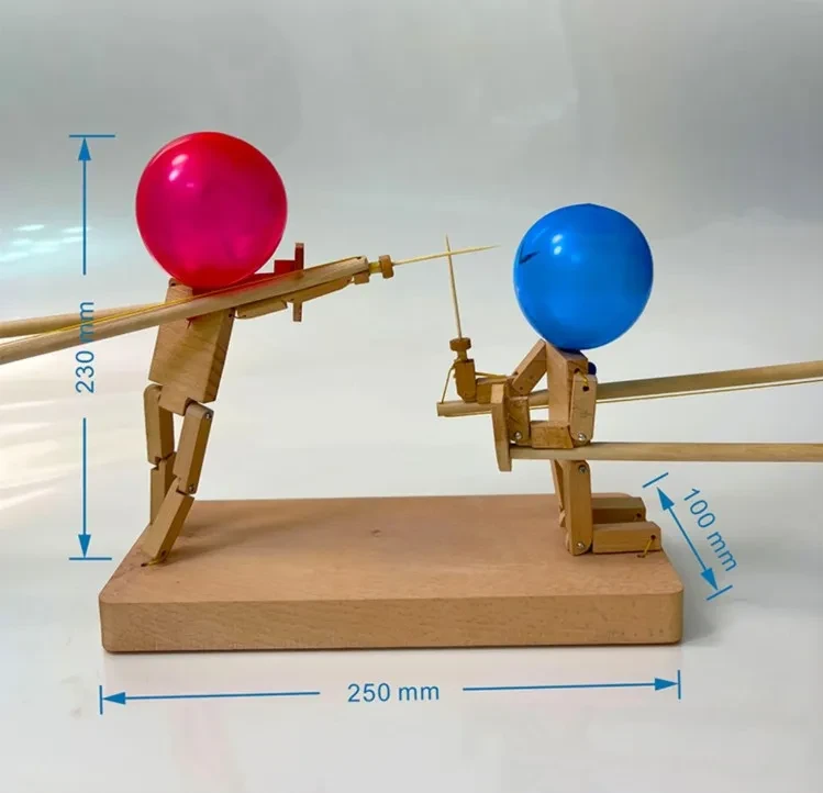 Bamboo Man Wooden Fencing Puppet Battle Game