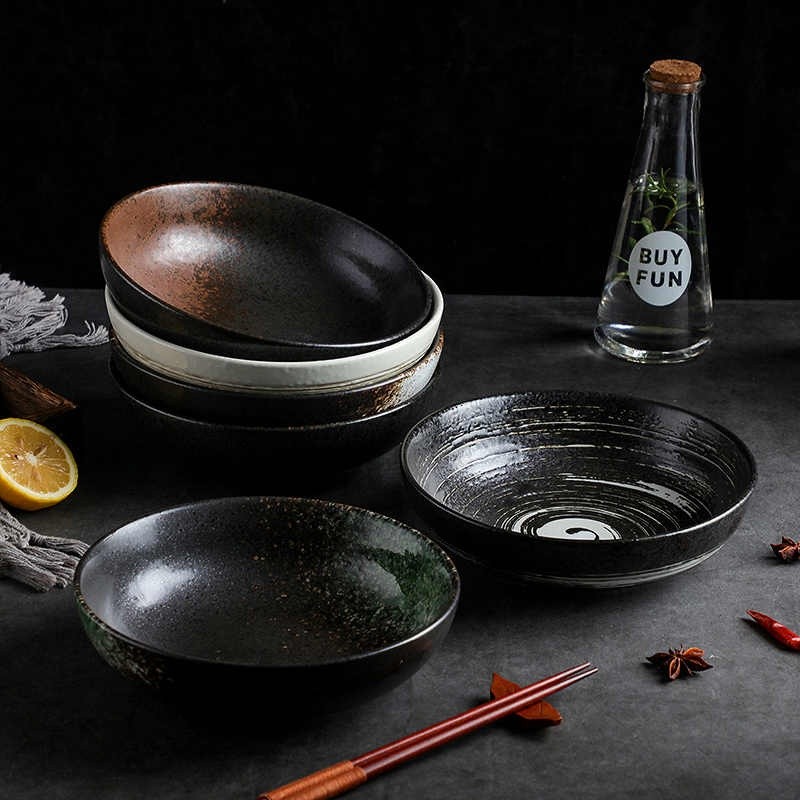 Household Ceramic Plates Creative Steak Round Plate