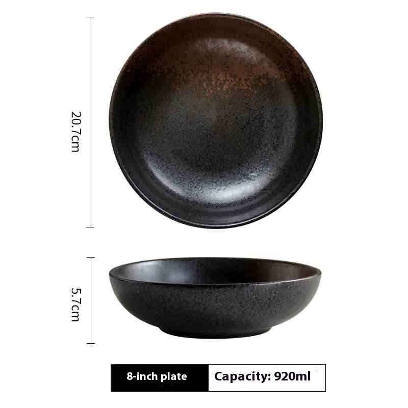 Household Ceramic Plates Creative Steak Round Plate