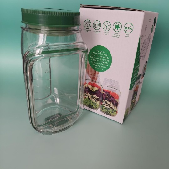 Portable Plastic Salad Pod All-In-One Container