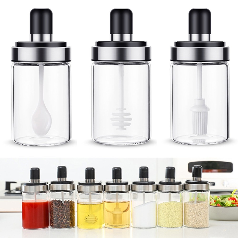 Transparent Glass Salt Jar