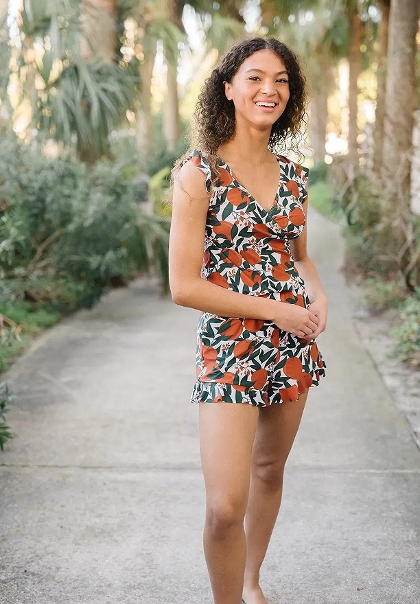 One Piece Full Coverage Swimsuit with Built in Bra