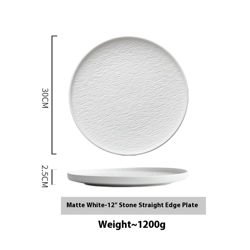 White Ceramic Steak Dinner Plate
