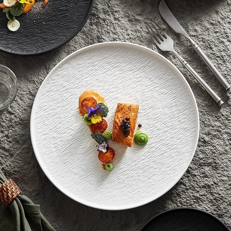 White Ceramic Steak Dinner Plate
