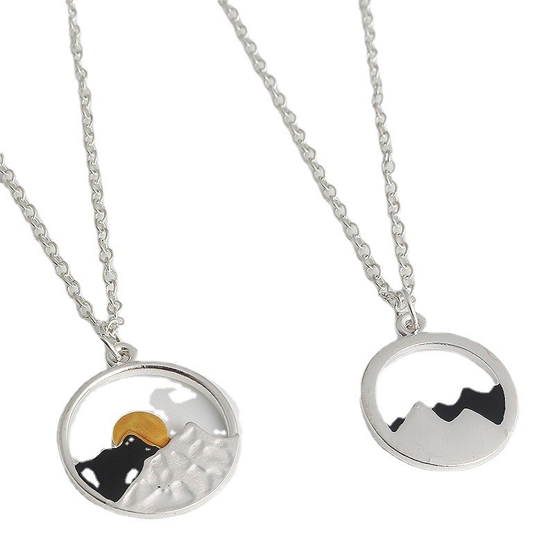 Stainless Steel Mountain Peak Necklace