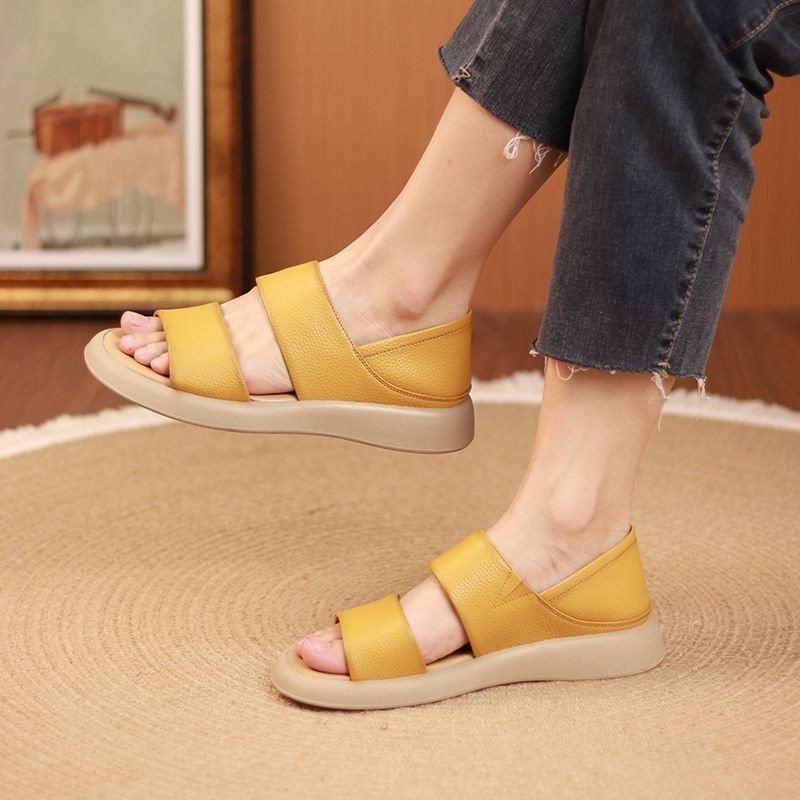 Thick Sole Womens Stylish Genuine Leather Sandals