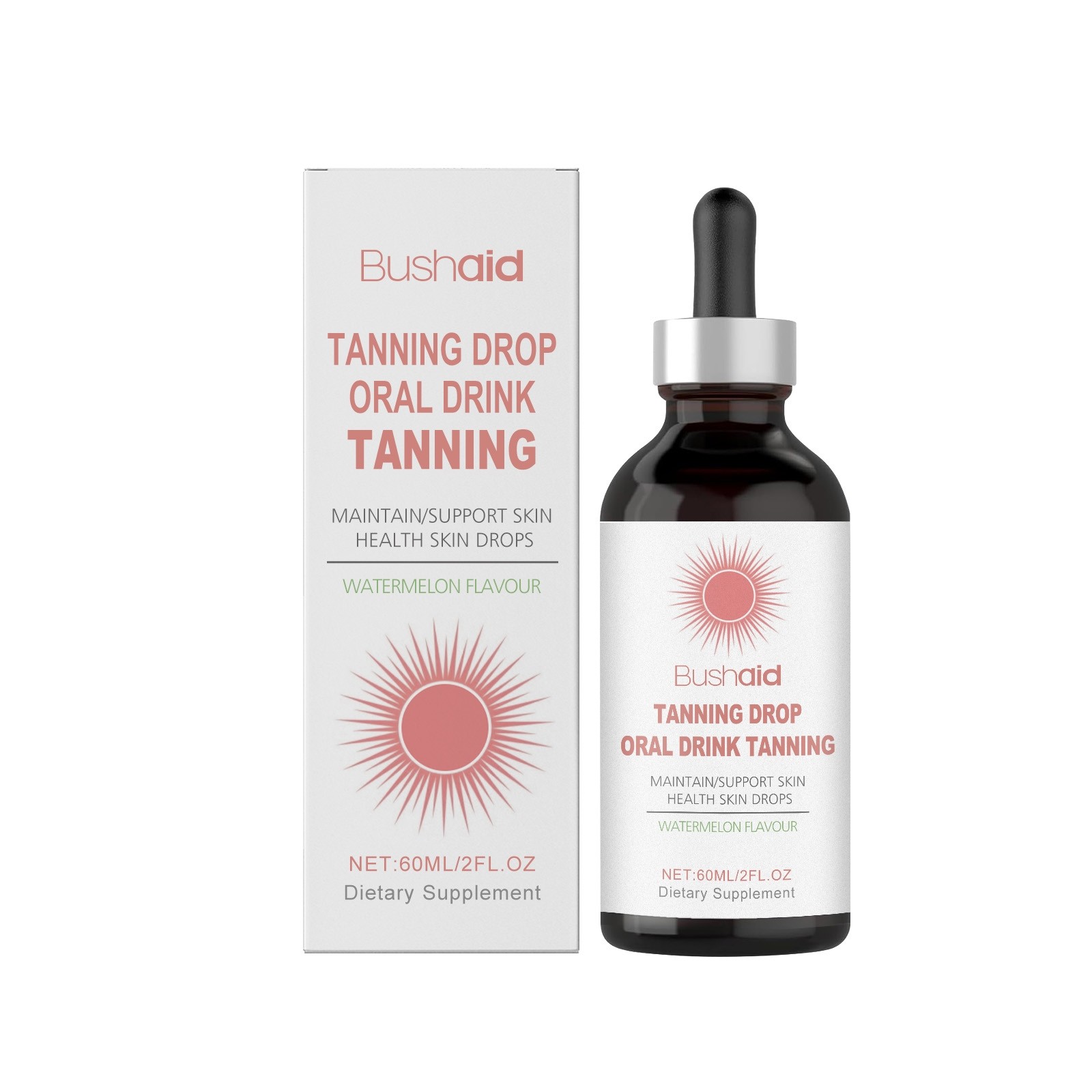 Bushaid Tanning Drop Oral Drink  Achieve a Natural Glow with Every Sip