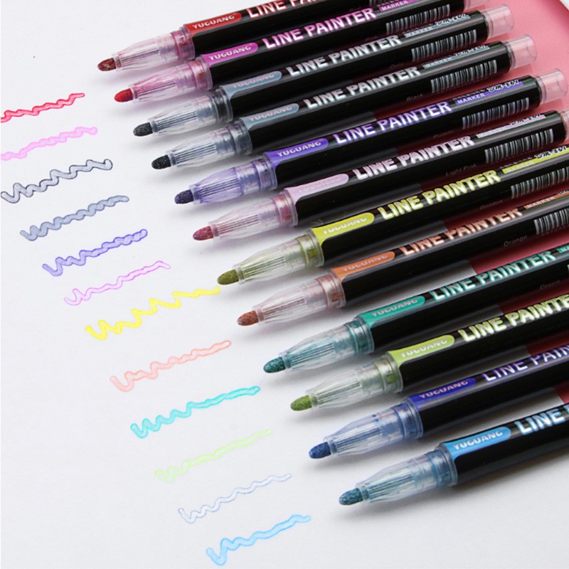 Shiny Double Line Outline Pen