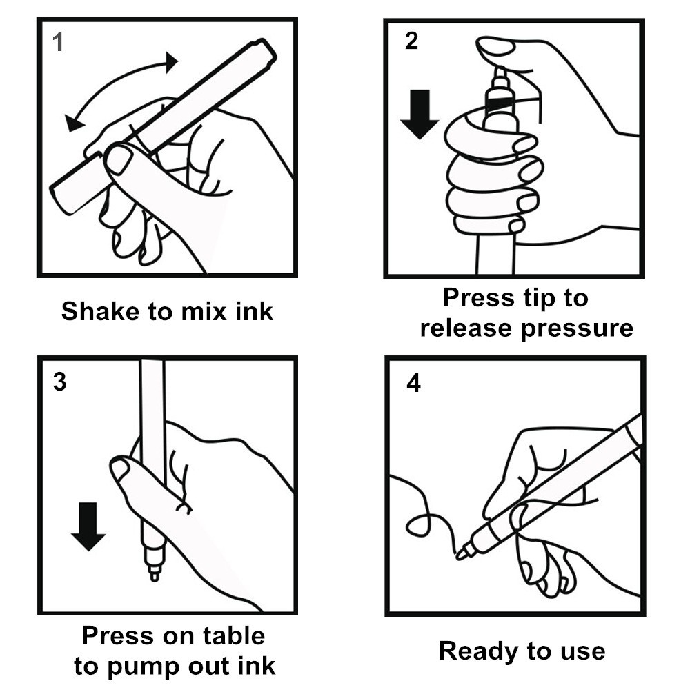 Shiny Double Line Outline Pen