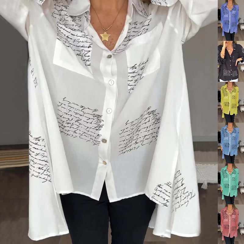 Letter Print Long Sleeve Shirt