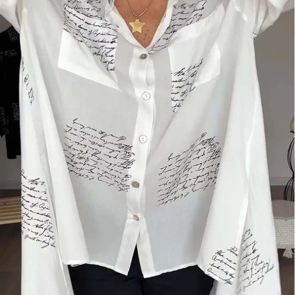 Letter Print Long Sleeve Shirt