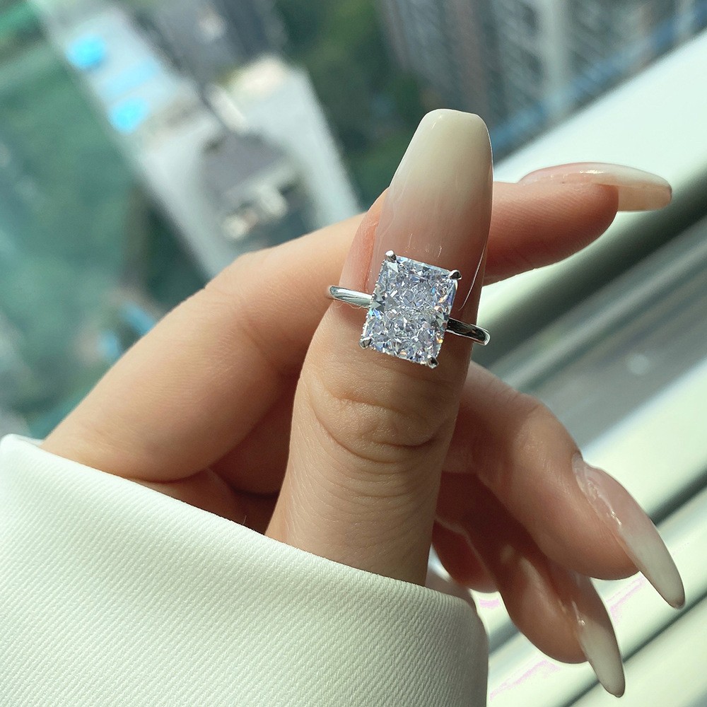 Sterling Silver Gemstone Engagement Ring