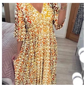 Summer V-Neck Floral Print Dress