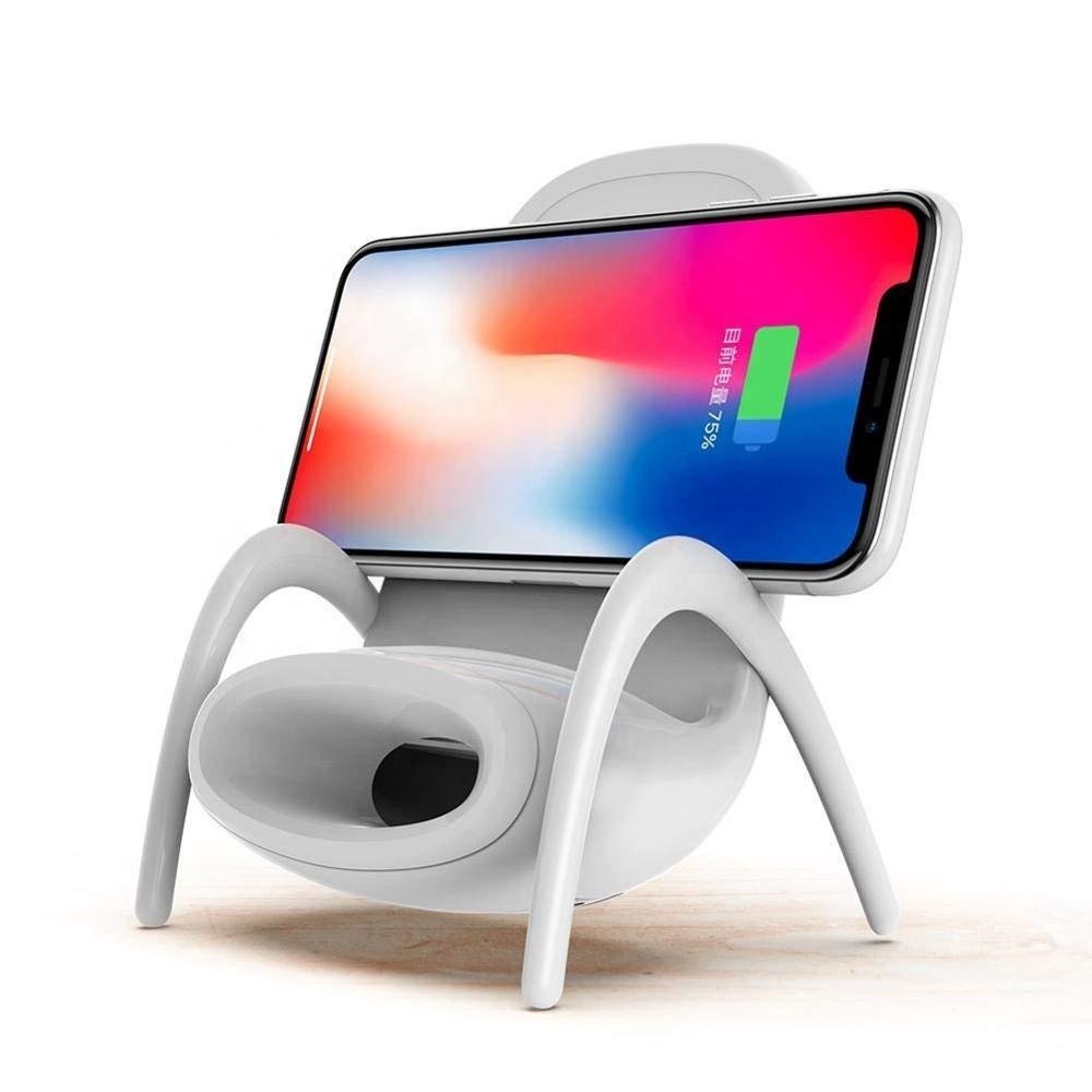 Portable Mini Chair Wireless Charger With Speaker