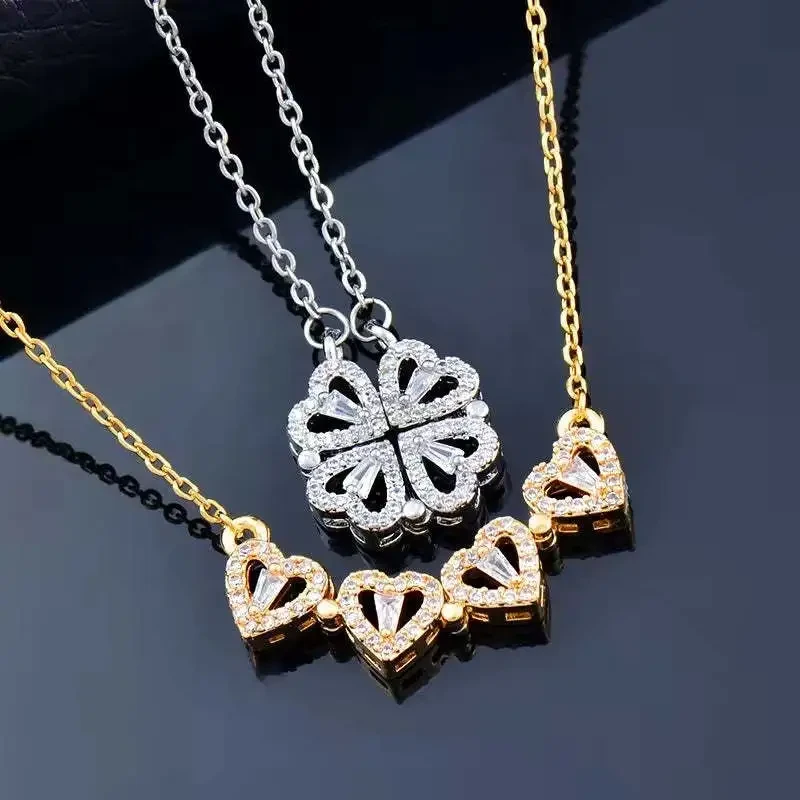 Daughters Lucky Clover Necklace & Forever Rose Keepsake Gift Set