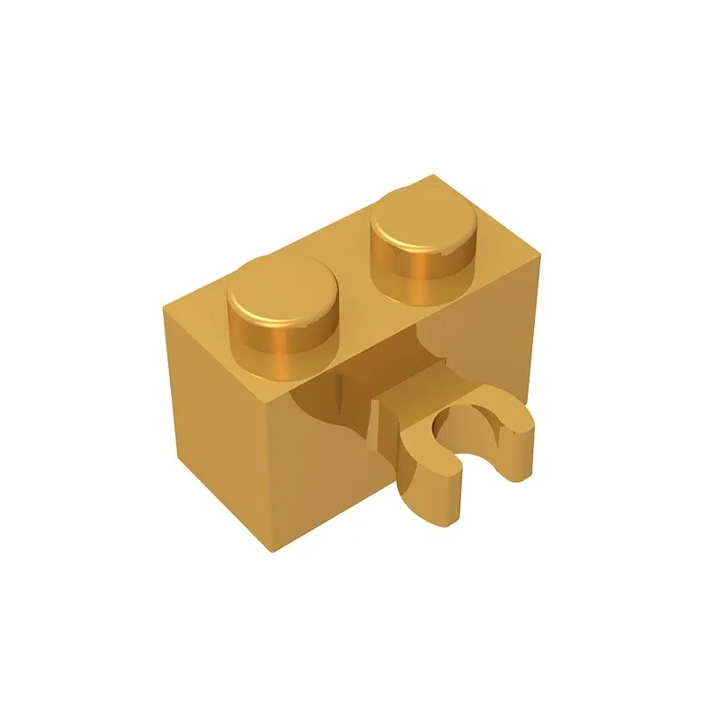 Color: Dark Khaki - Gobricks GDS-651 BRICK 1X2 W. HORIZONTAL HOLDER compatible with lego 95820 30237 children's DIY Educational Building Blocks