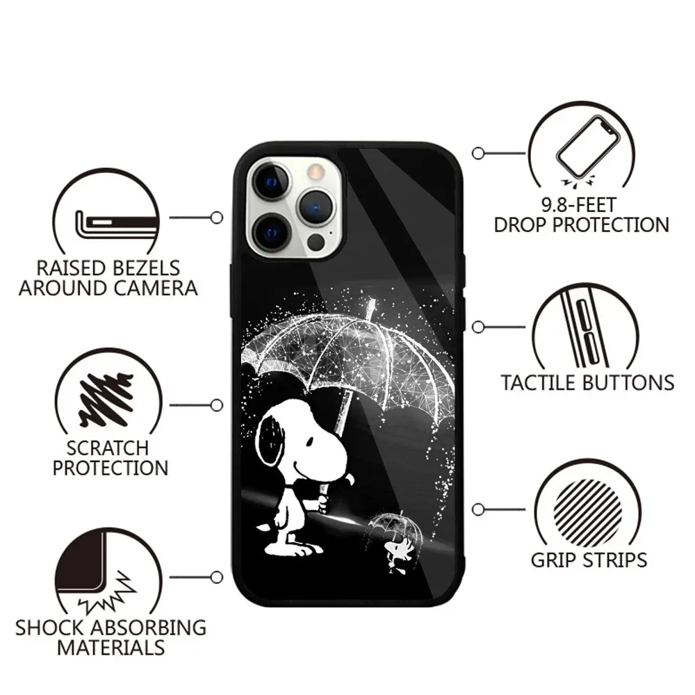 Color: GRAY, Material: PP - Anime Cartoon-S-Snoopy-s Phone Case For iPhone 16,15,14,13,12,11,Plus,Pro,Max,Mini Magsafe Magnetic Wireless Charging
