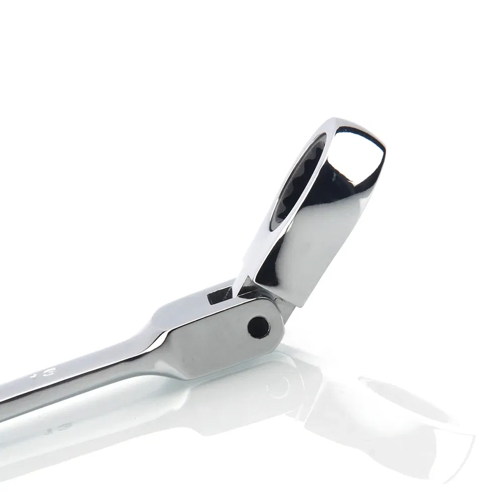 Color: black - 1pc Ratchet Wrench of Keys Spanner Hand Tool 72-Tooth Ratcheting Flexible Head Mirror Finish