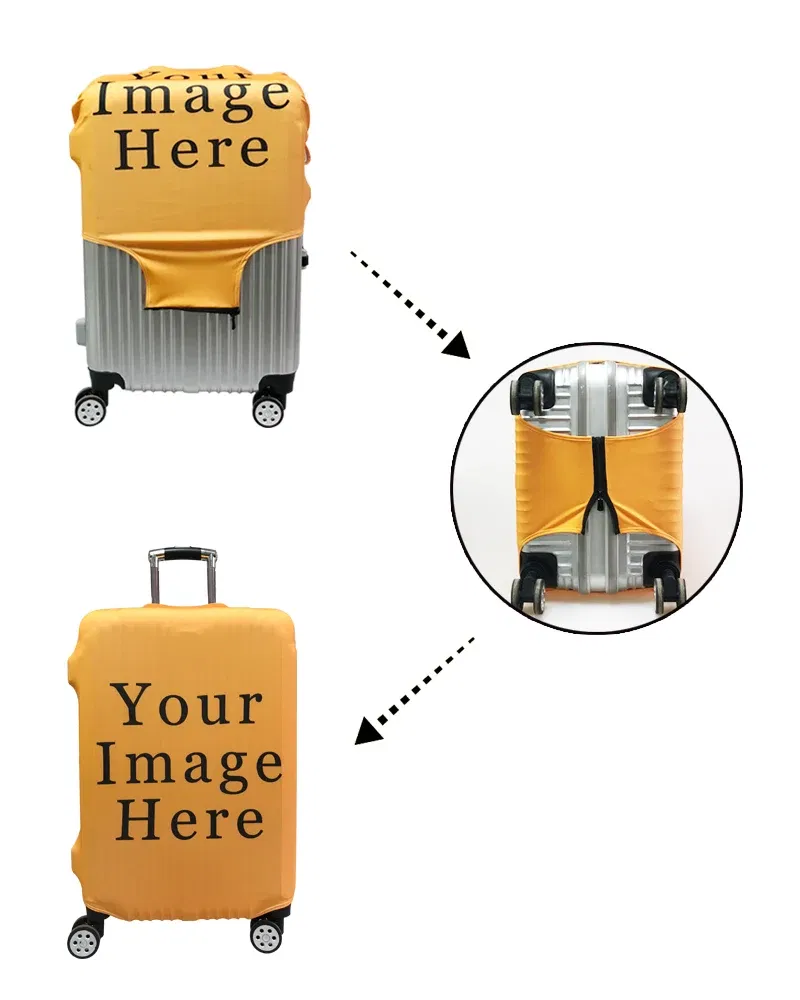 Color: GRAY, Size: M - Lilo Stitch Elastic Luggage Protective Cover Trolley Suitcase Dust Bag Case Cartoon Travel Accessories